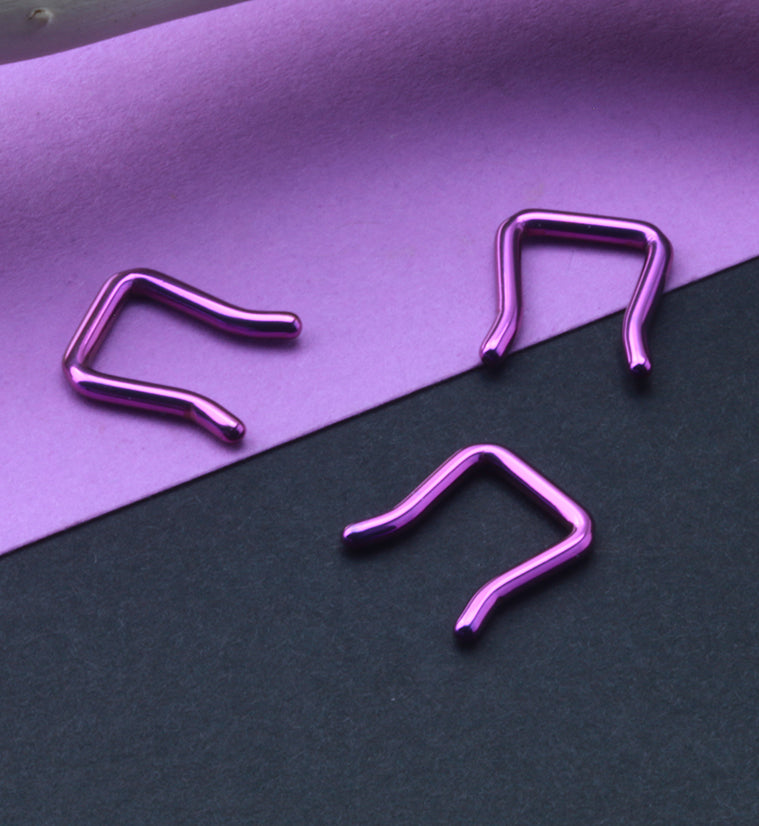 Purple ASTM F136 Titanium Staple Septum Ring