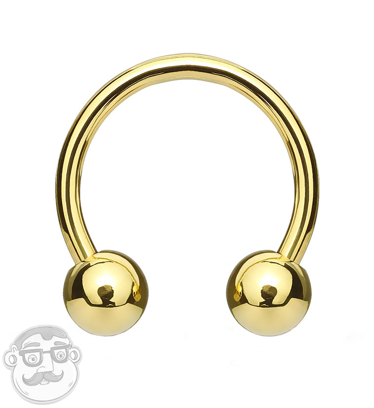 PVD Gold Circular Barbell