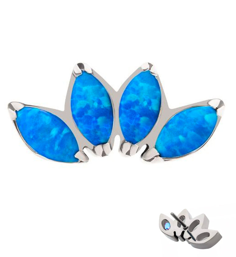 Quartet Blue Opalite Threadless Titanium Top