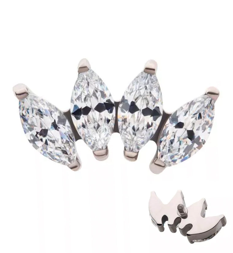 Quartet CZ Internally Threaded Titanium Top