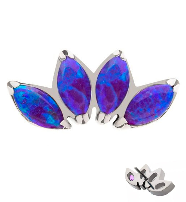 Quartet Purple Opalite Threadless Titanium Top