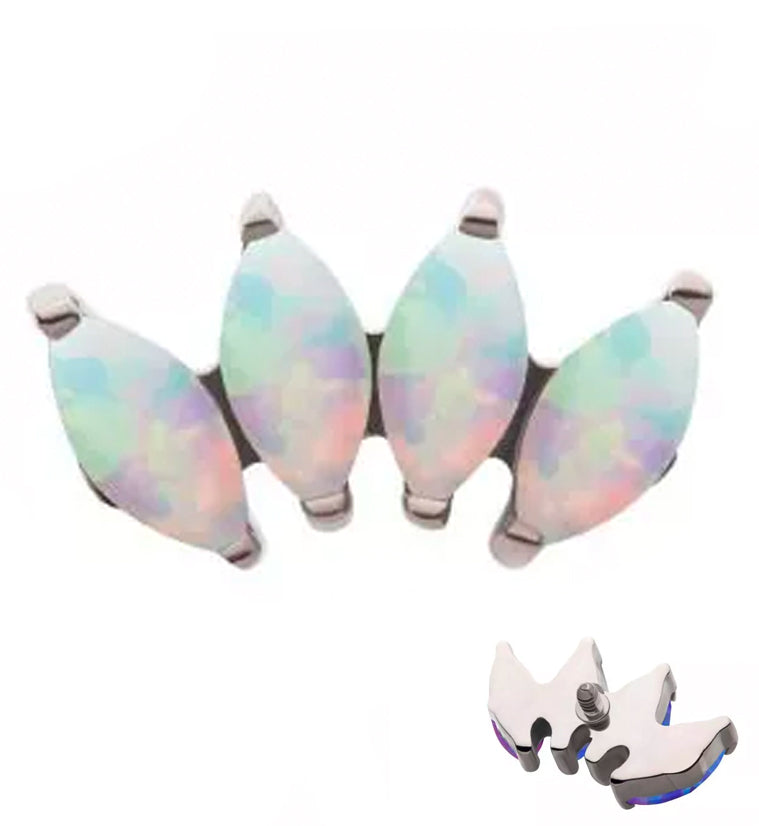 Quartet White Opalite Internally Threaded Titanium Top