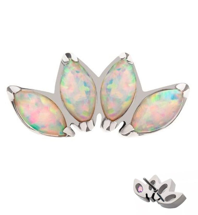 Quartet White Opalite Threadless Titanium Top