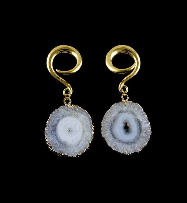Quartz Slice Ear Weights