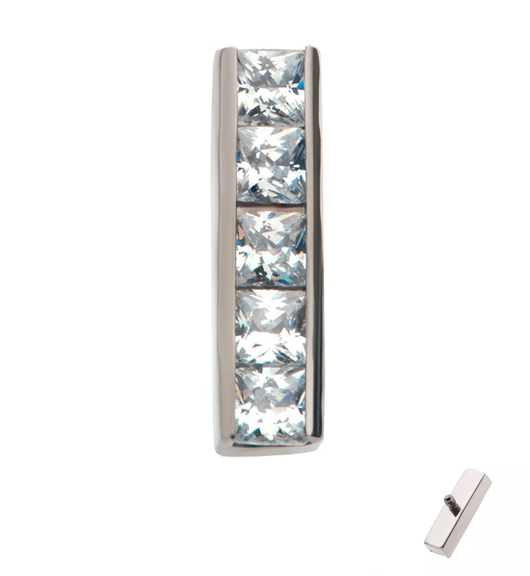 Rack CZ Bar Internally Threaded Top