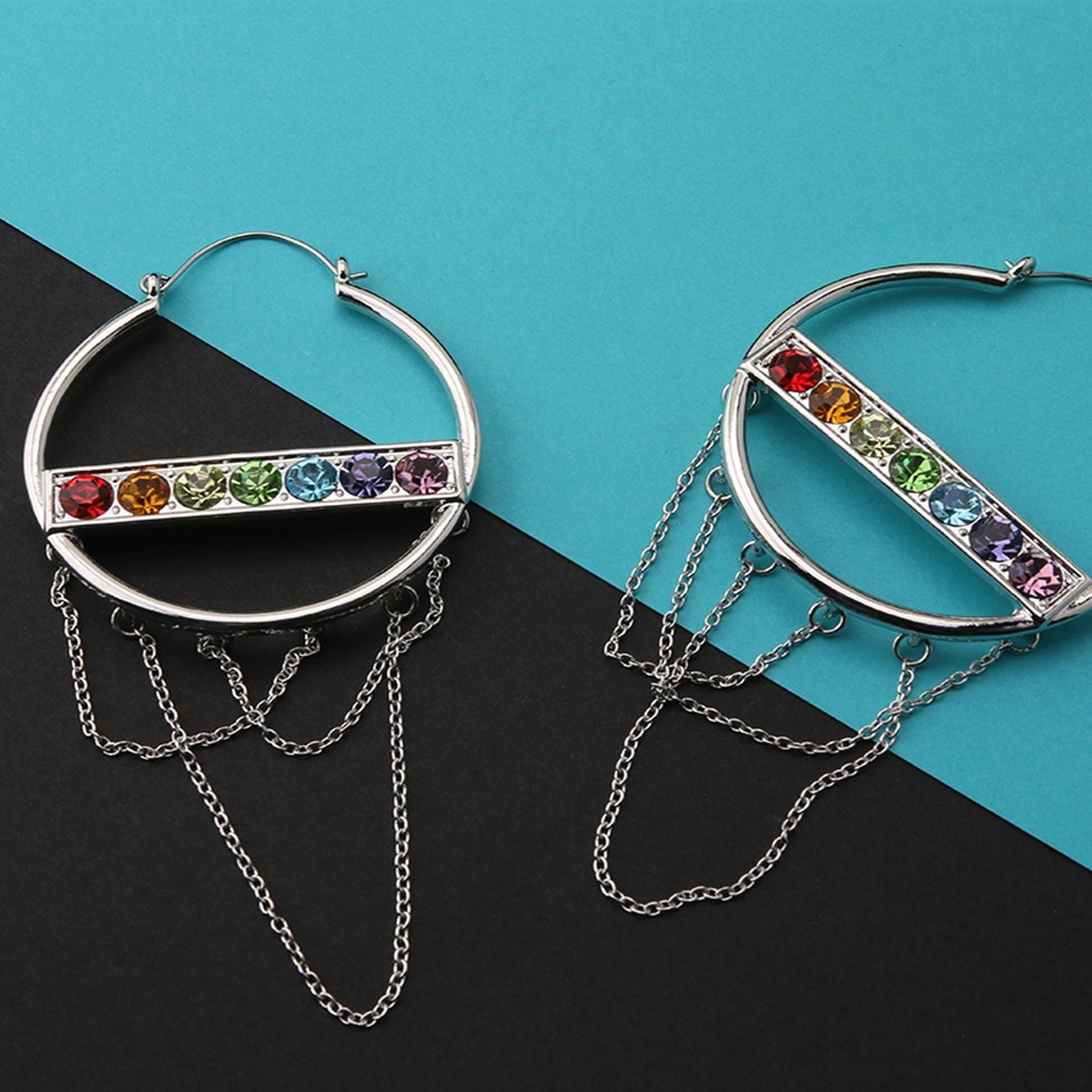 20G Rainbow Dash Chain Plug Hoops