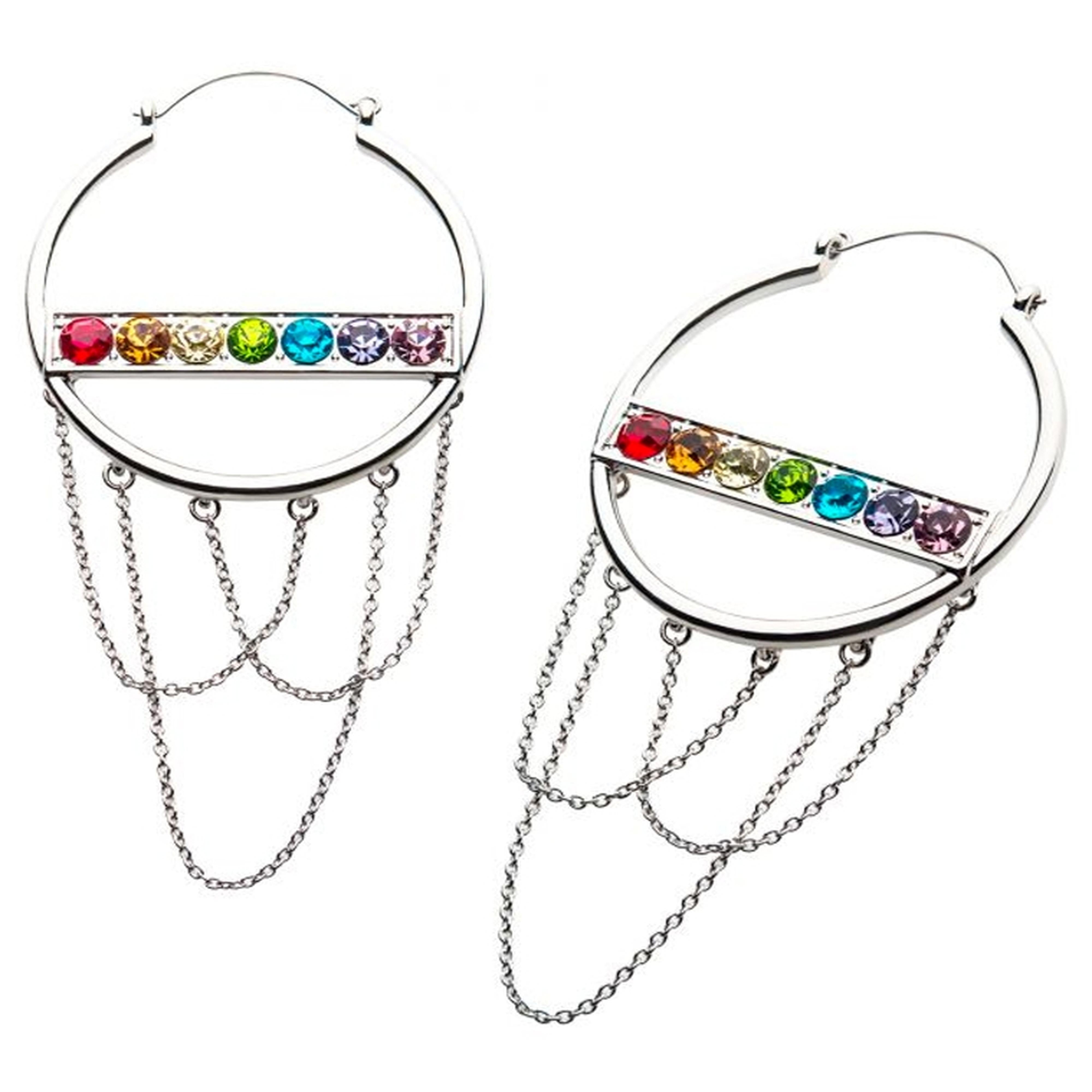20G Rainbow Dash Chain Plug Hoops