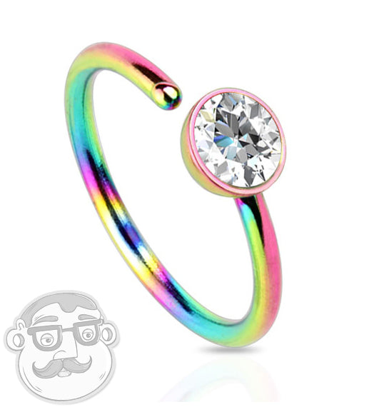 Rainbow Nose Ring Hoop