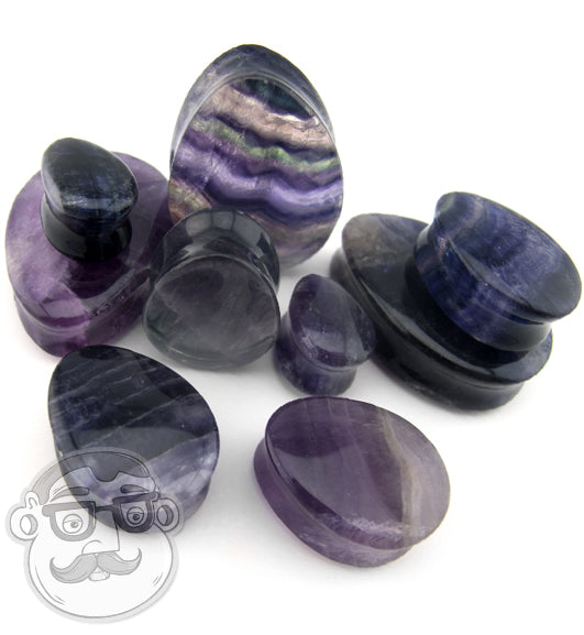Rainbow Fluorite Teardrop Plugs