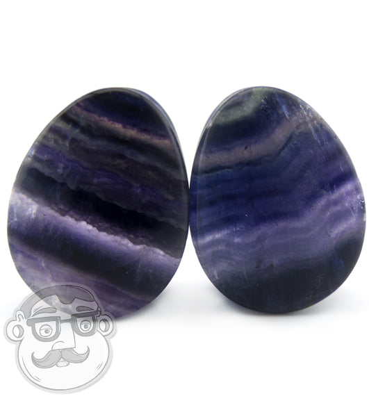 Rainbow Fluorite Teardrop Plugs