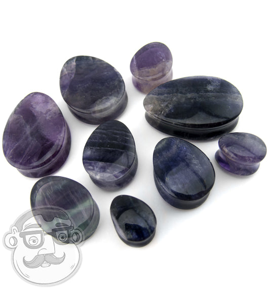 Rainbow Fluorite Teardrop Plugs