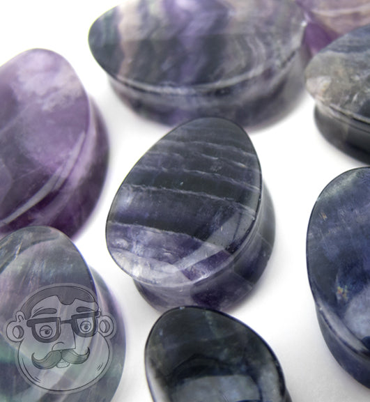 Rainbow Fluorite Teardrop Plugs