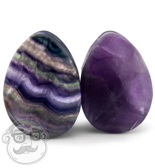Rainbow Fluorite Teardrop Plugs