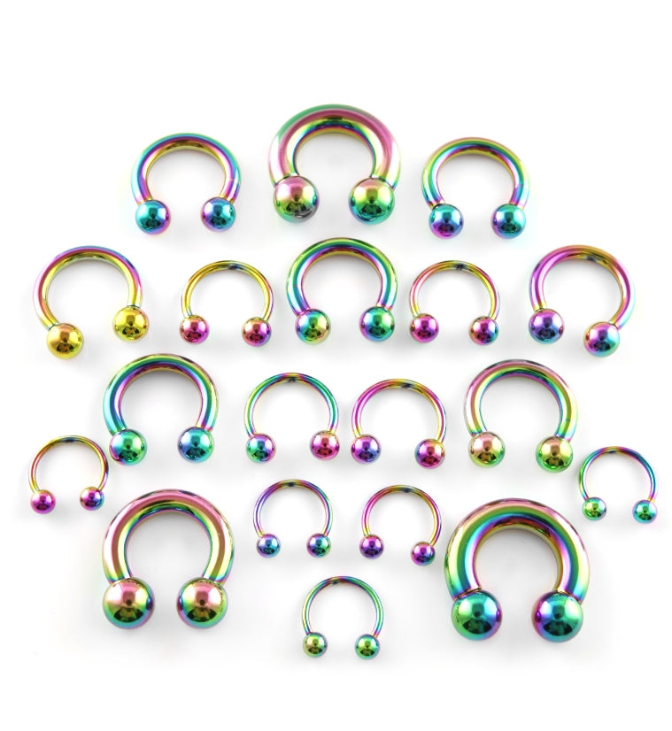 Rainbow Anodized Circular barbell