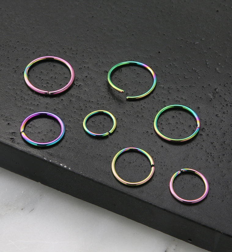 Rainbow PVD Annealed Seamless Hoop Ring