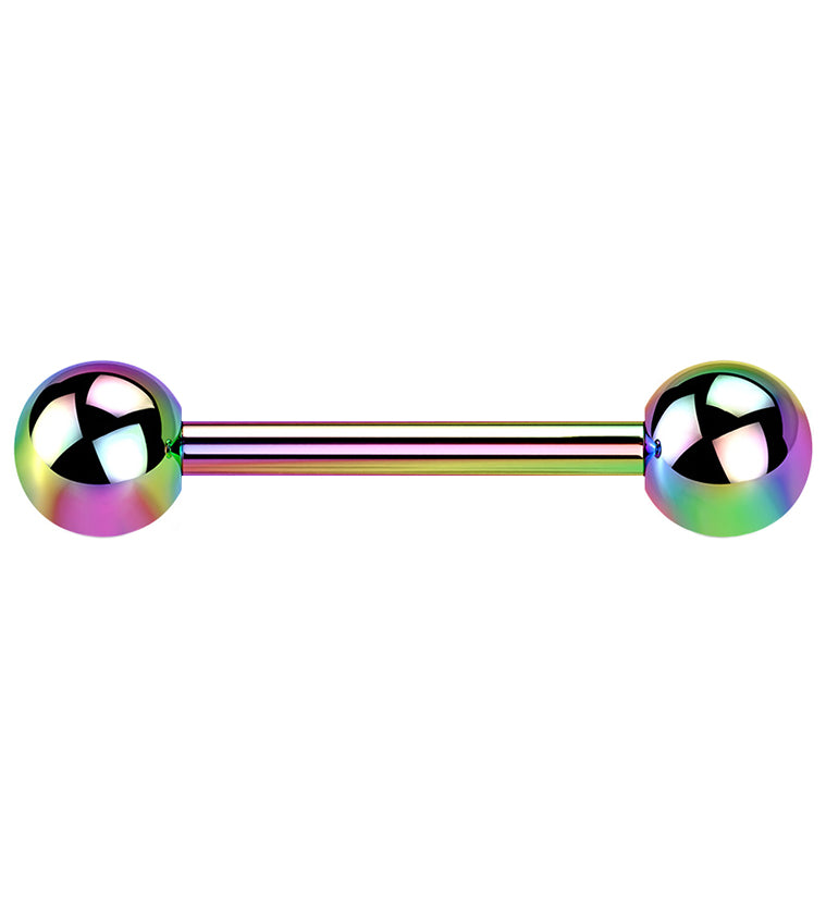 Rainbow PVD Double Ball Titanium Barbell