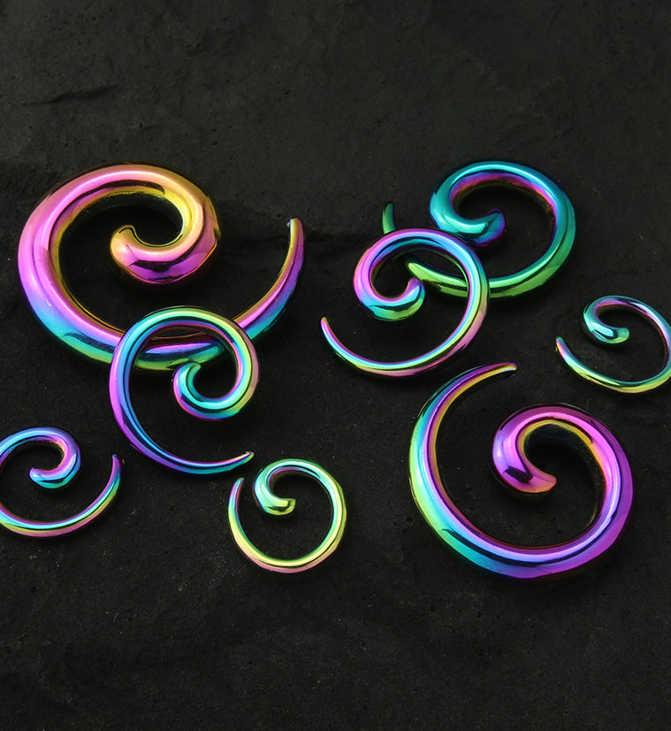 Rainbow PVD Steel Spirals