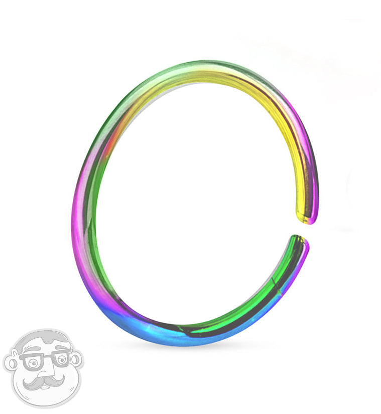 Rainbow Seamless Stainless Steel Hoop Ring