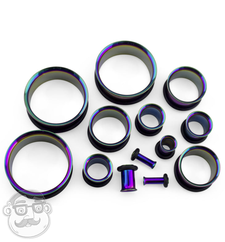Stainless Steel Rainbow Ear Tunnels