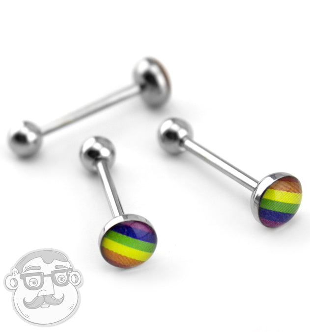 Rainbow Stripe Tongue Ring