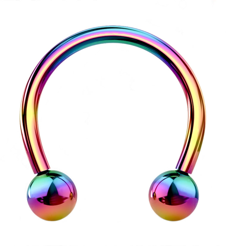 Rainbow PVD Titanium Circular Barbell