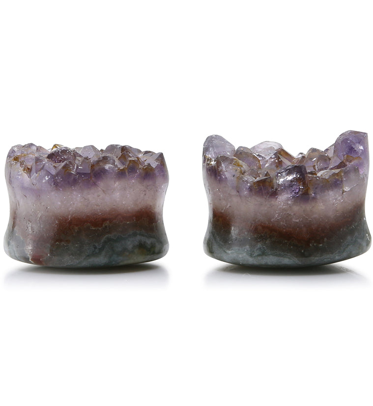 Raw Amethyst Plugs 1 & 1/16" (26mm) Version 1