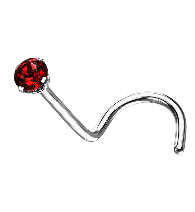 Red CZ Titanium Nose Screw