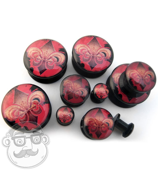 Red Fleur De Lis Gauges