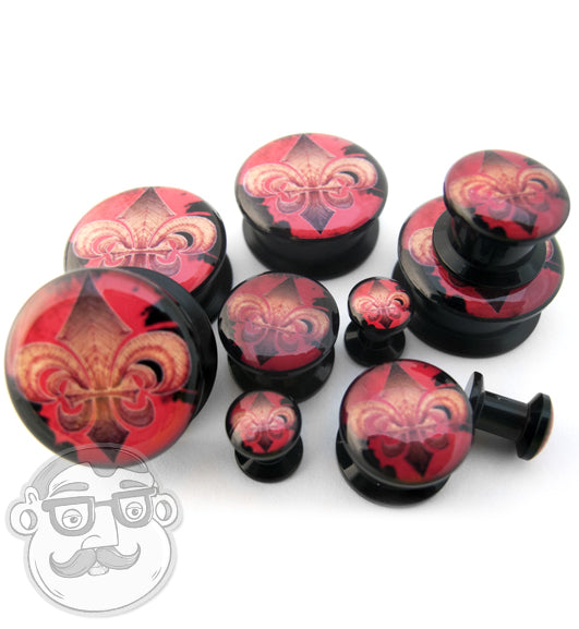 Red Fleur De Lis Plugs