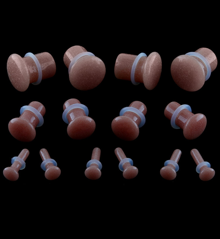 Coral Glow in the Dark Glass Plugs - Single Flare