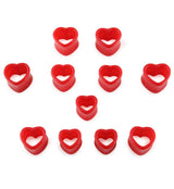 Red Heart Shaped Tunnel Plugs