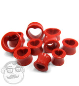 Red Hollow Heart Tunnel Plugs