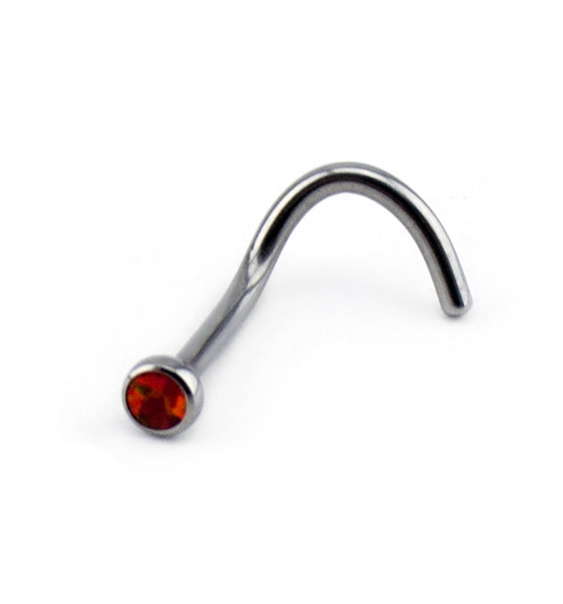 Red Opalite Titanium Nose Screw Ring