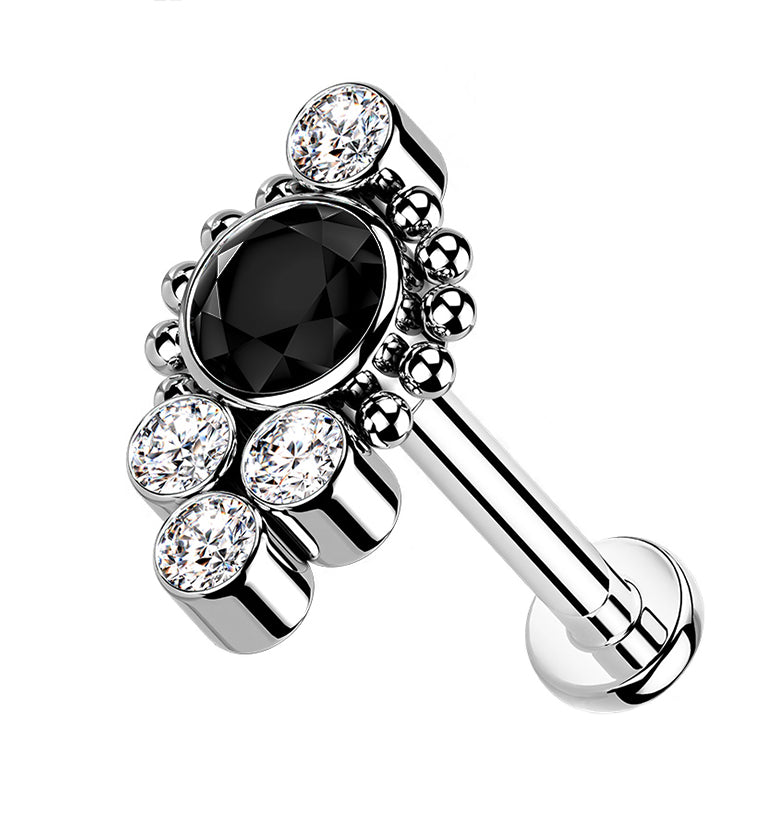 Regal Black CZ Bundle Titanium Labret