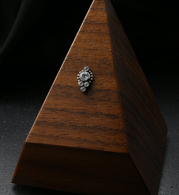 Regal Clear CZ Titanium Threadless Top