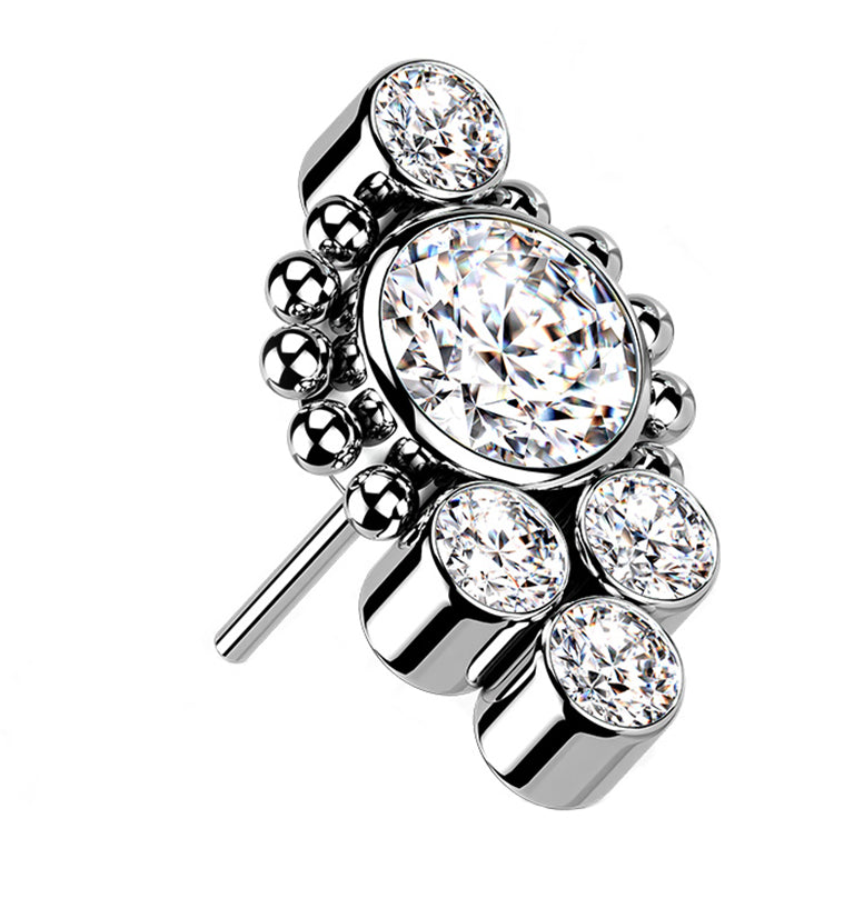 Regal Clear CZ Titanium Threadless Top
