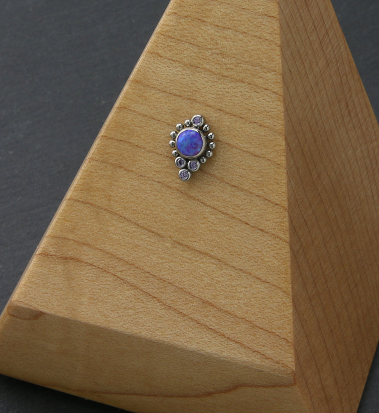 Regal Purple Opalite Purple CZ Titanium Threadless Top