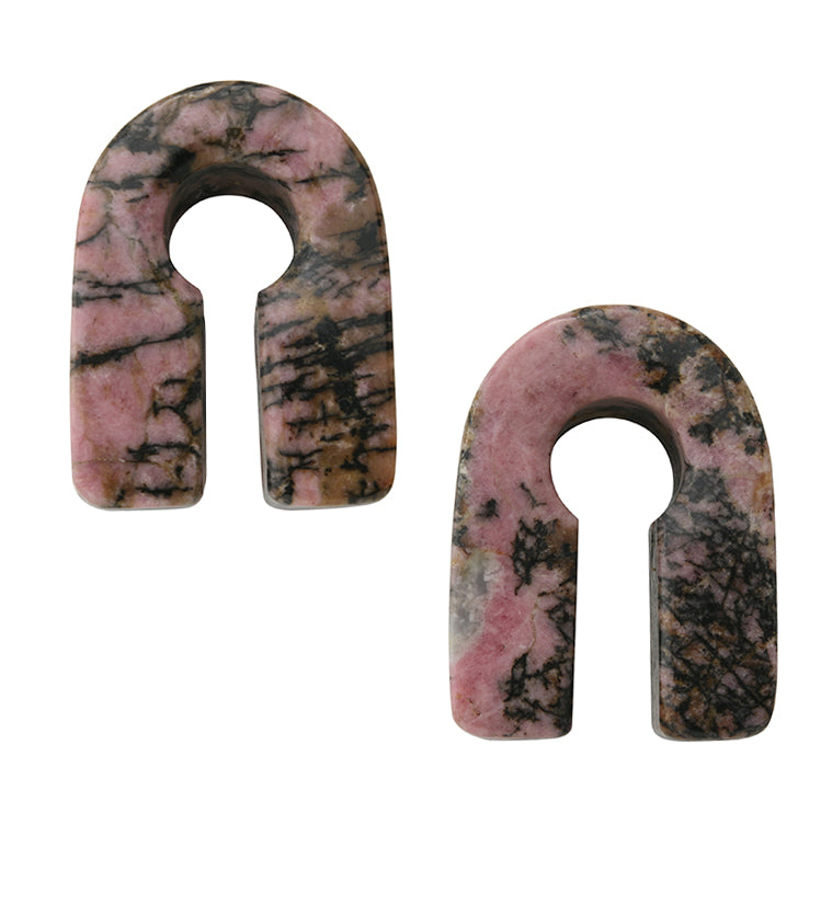 Rhodonite Stone Key Square Ear Weights