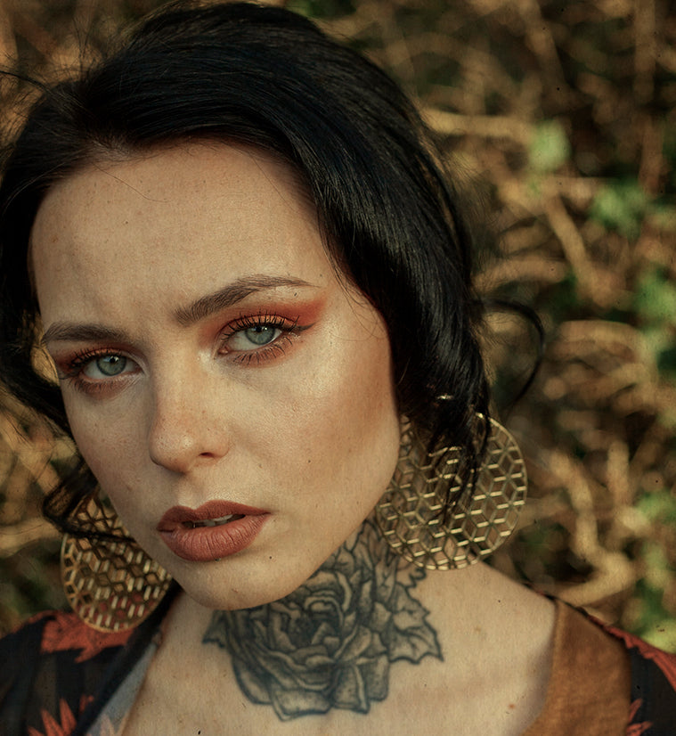 Rhombi Brass Earrings - Weights