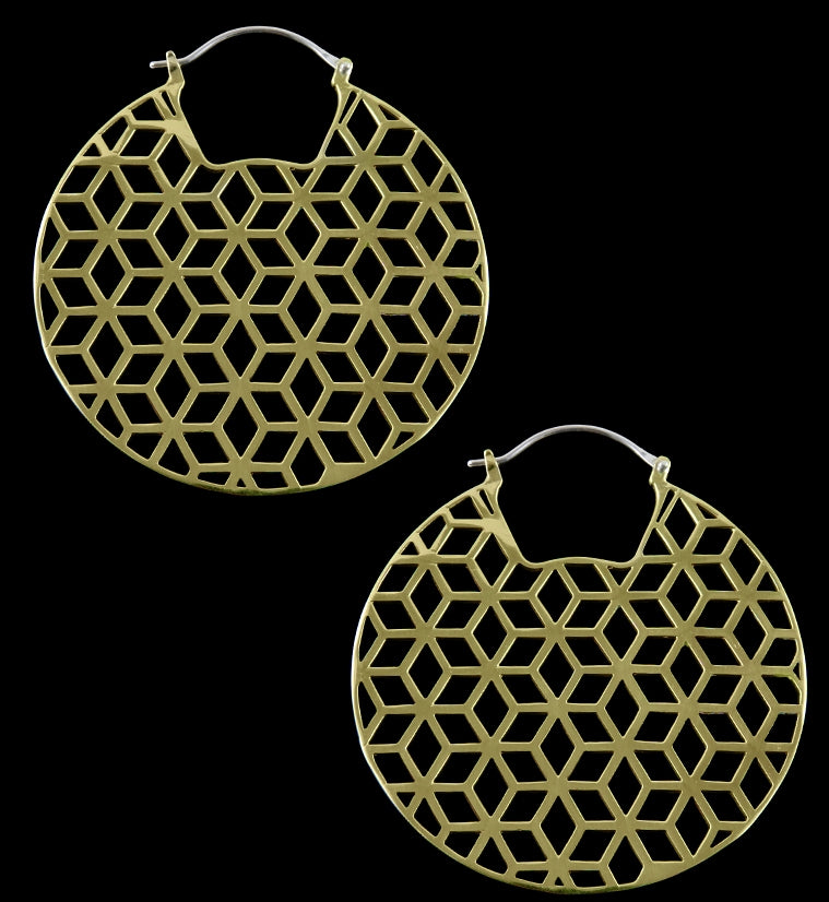 Rhombi White Brass Earrings / Weights