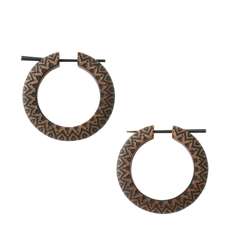 Ridge Saba Wood Hoop Earrings