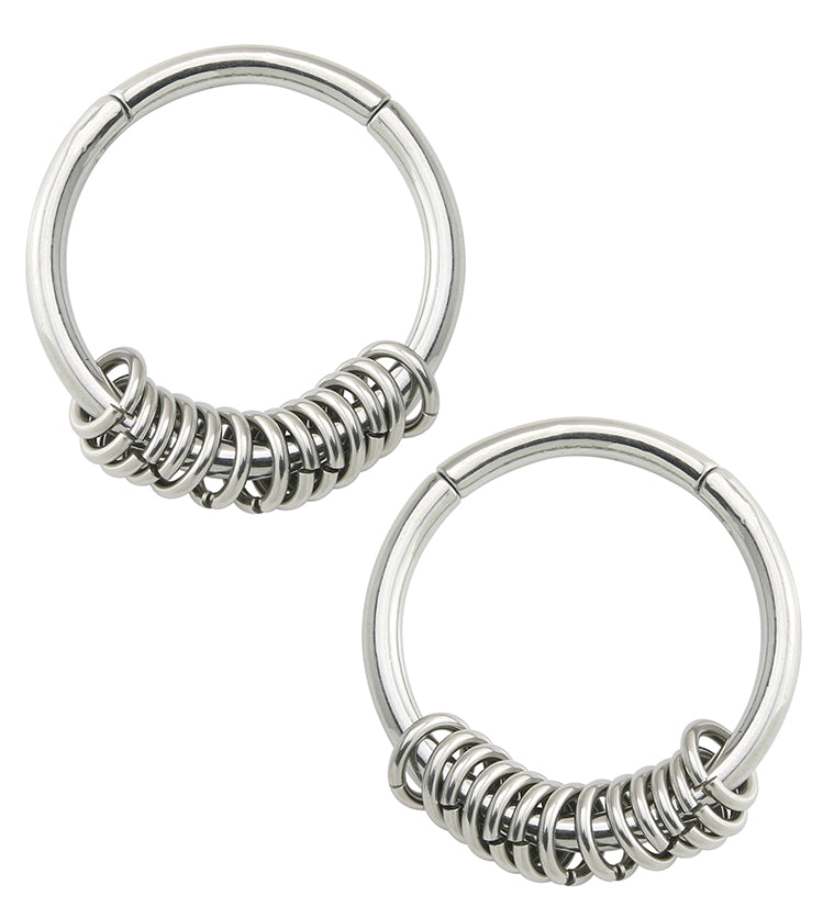 Rings Hinged Stainless Steel Hoop Ear Weights