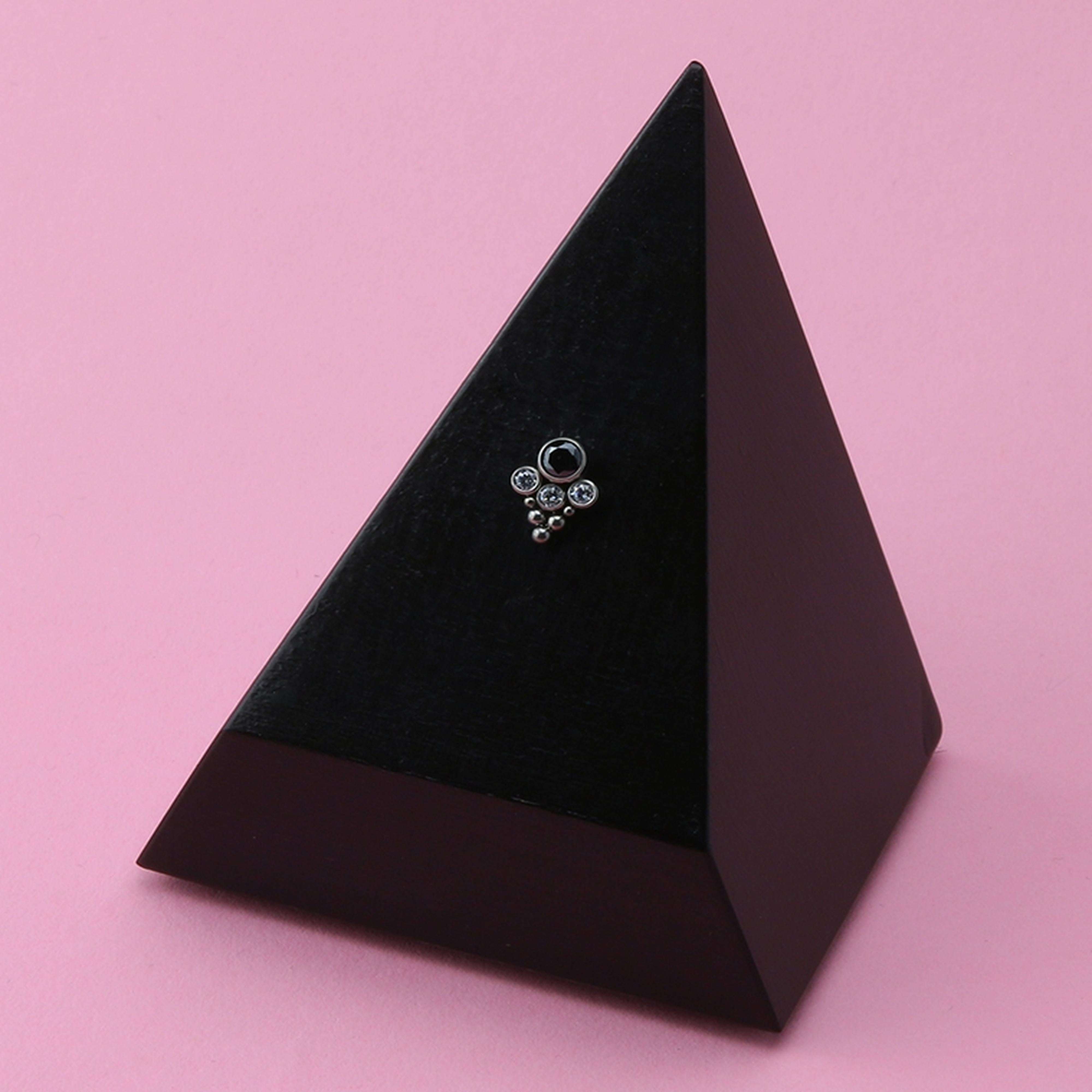 Rival Black & Clear CZ Titanium Threadless Top