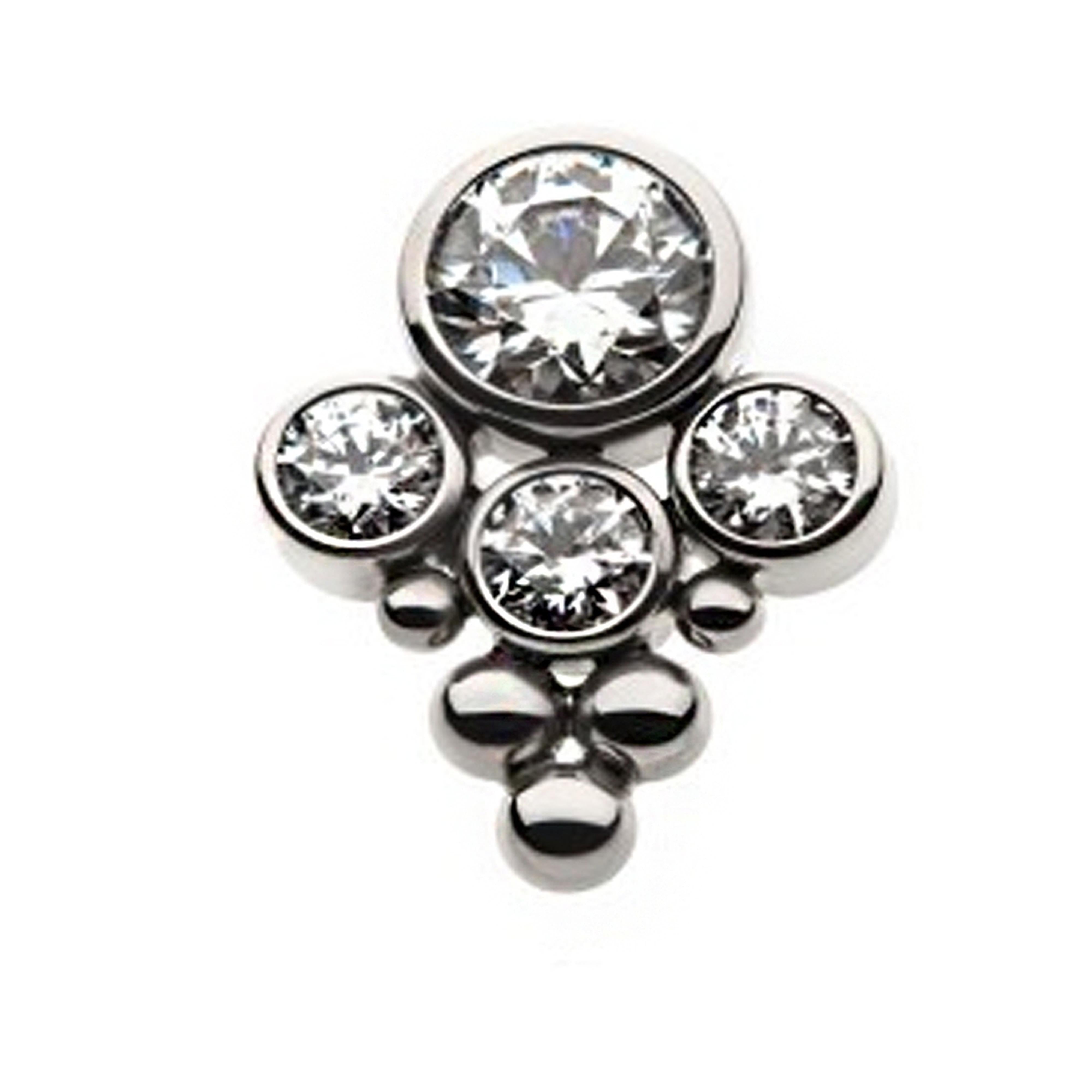 Rival Swarovski Clear CZ Titanium Threadless Top