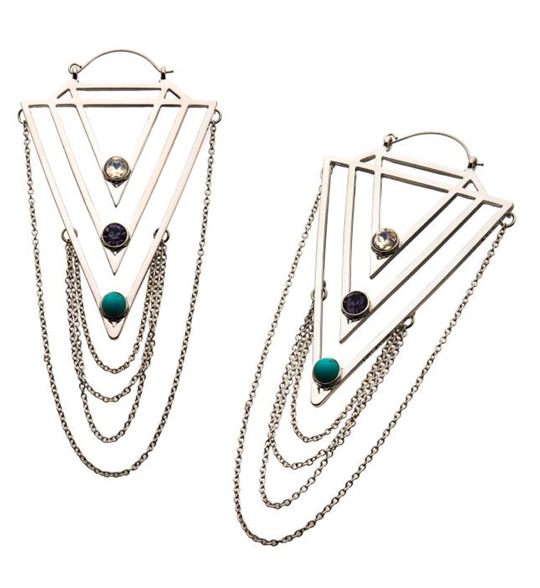 20G Rival Gem Chained Plug Hoops