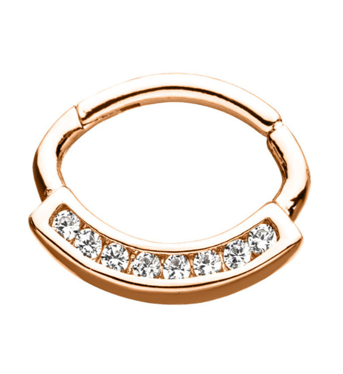 16G Rose Gold PVD Airy Hinged Segment Ring