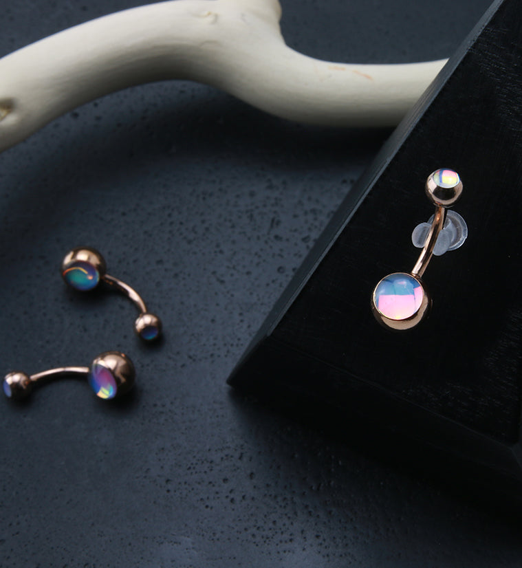 Rose Gold PVD Aura Belly Button Ring