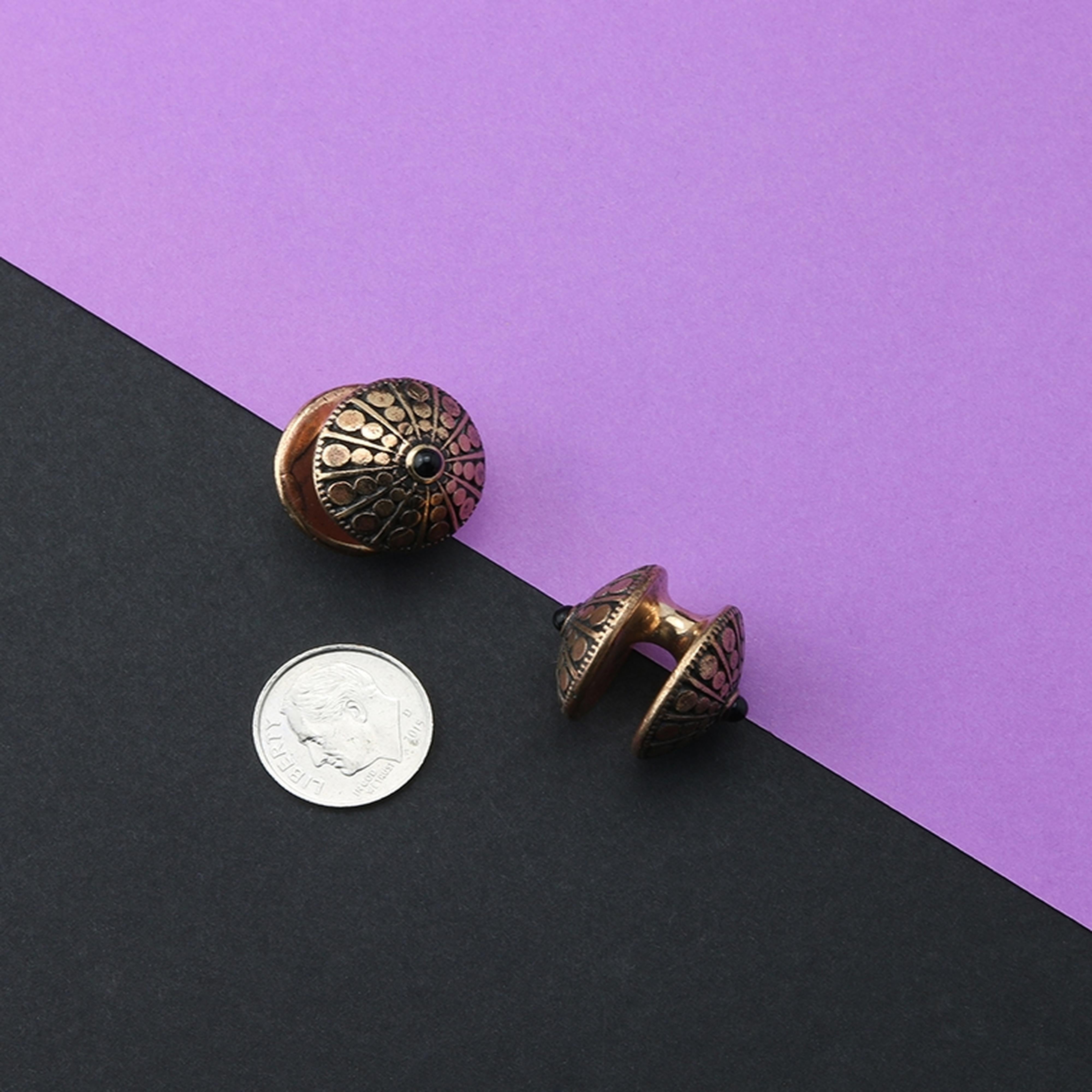 Rose Gold Crop Disk Onyx Mini Ear Weights