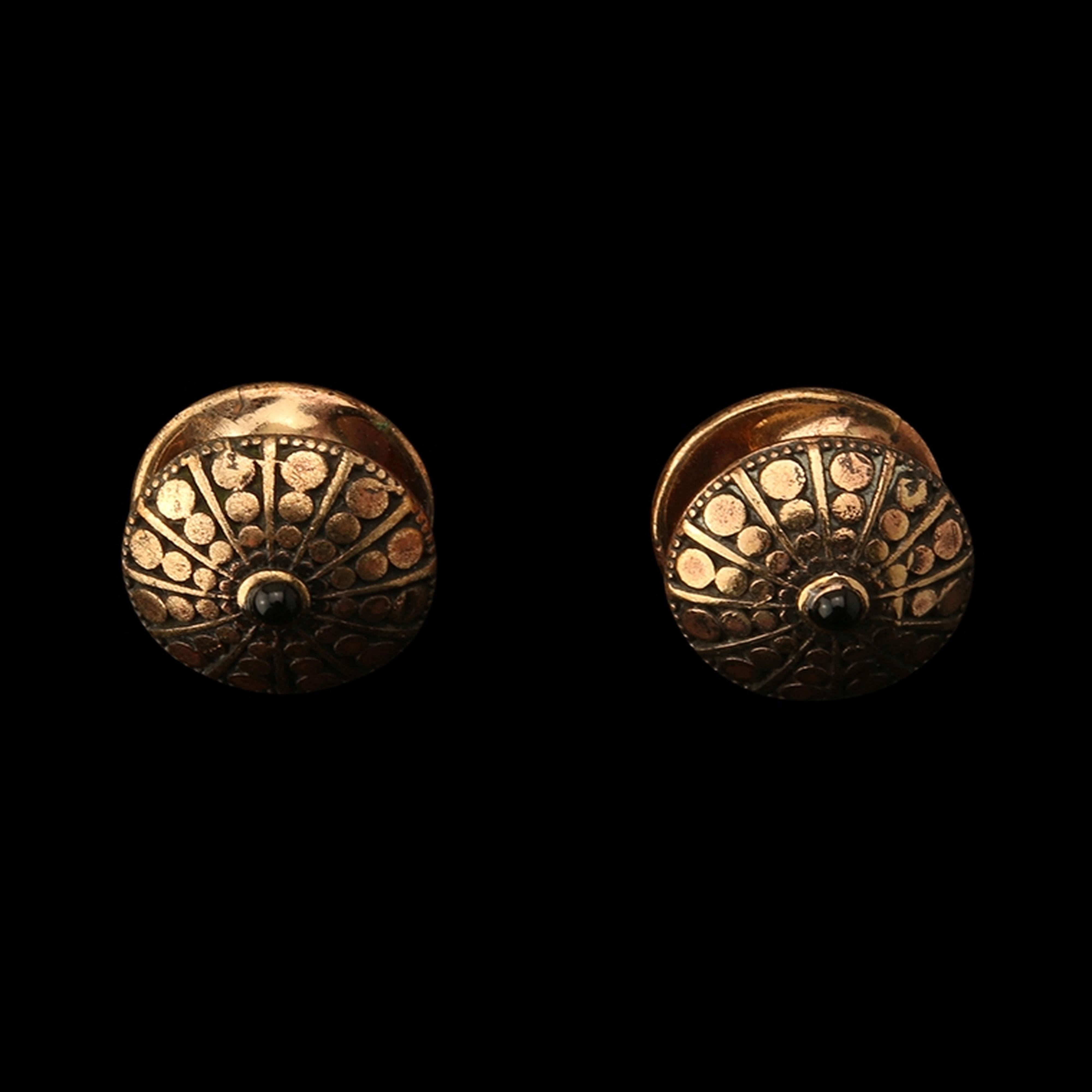 Rose Gold Crop Disk Onyx Mini Ear Weights