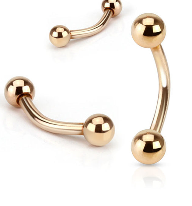 Rose Gold Curved Barbell Eyebrow Ring